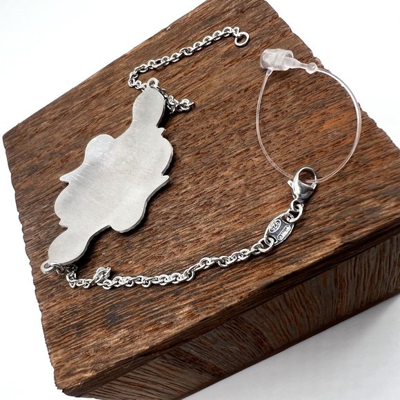 Sterling Silver 7 Inch Painted Enamel Turquoise Filigree Chain Bracelet NIP - Picture 5 of 12